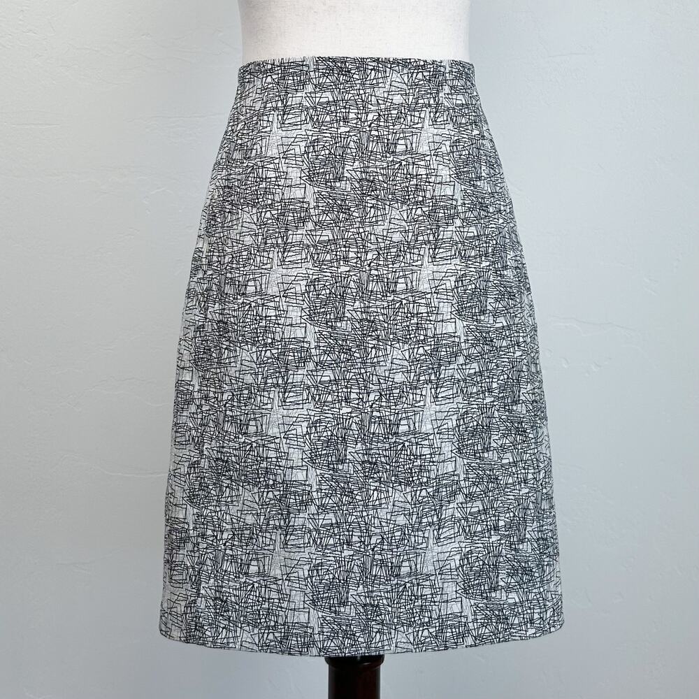 M.M. LaFleur Abstract Jacquard The Crosby High-Waist Career Pencil Skirt SIZE 8